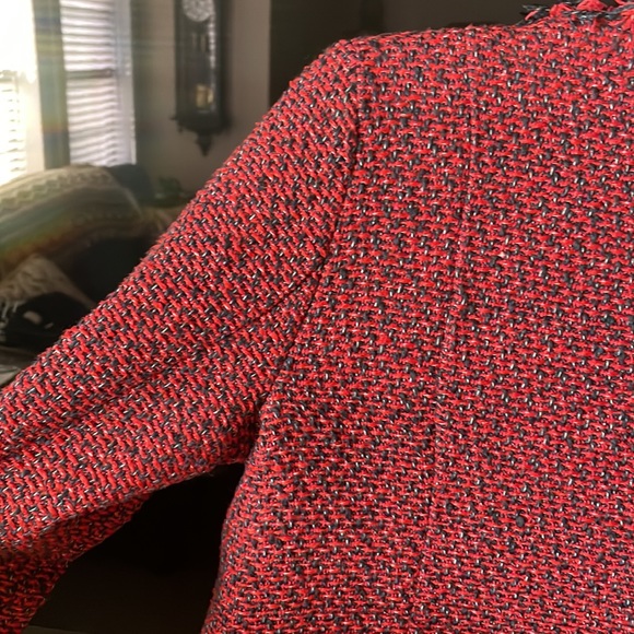 Monteau Red Blazer twist Jacket Size Medium - Picture 8 of 17